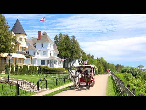 Charming Mackinac Island Michigan: Frozen In History 4K Video