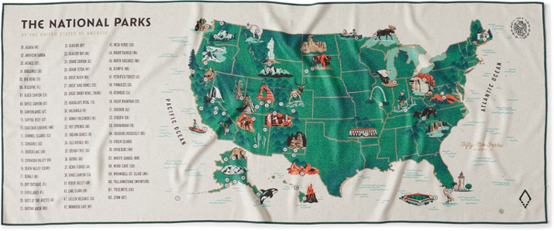 Nomadix National Parks Maps All-Purpose Towel - Single-Sided